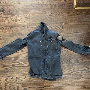 Free People Charcoal Military Jacket